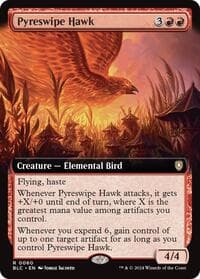 Pyreswipe Hawk (Extended Art) - Commander: Bloomburrow - Magic: The Gathering card