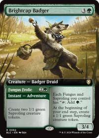Brightcap Badger (Extended Art) - Commander: Bloomburrow - Magic: The Gathering card