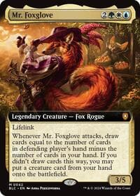 Mr. Foxglove (Extended Art) - Commander: Bloomburrow - Magic: The Gathering card