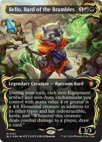 Bello, Bard of the Brambles (Borderless) (Raised Foil) - Commander: Bloomburrow - Magic: The Gathering card