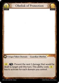 Obelisk of Protection - Supporter Pack 2 - Grand Archive TCG card