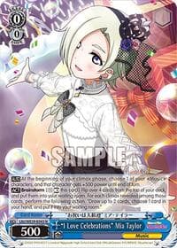 "I Love Celebrations" Mia Taylor - Love Live! School Idol Festival Series 10th Anniversary Premium Booster - Weiss Schwarz card