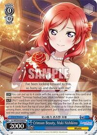 Crimson Beauty, Maki Nishikino - Love Live! School Idol Festival Series 10th Anniversary Premium Booster - Weiss Schwarz card