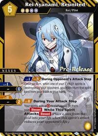Rei Ayanami -Reunited- - Collaboration Booster 01: Halo of Awakening Pre-Release Cards - Battle Spirits Saga card