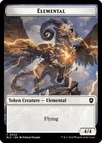 Elemental // Shark Double-Sided Token - Commander: Bloomburrow - Magic: The Gathering card