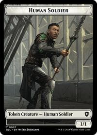 Human Soldier // Wolf (0035) Double-Sided Token - Commander: Bloomburrow - Magic: The Gathering card