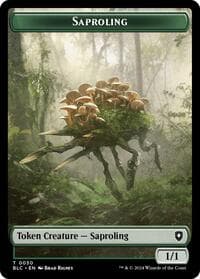 Saproling // Treasure Double-Sided Token - Commander: Bloomburrow - Magic: The Gathering card