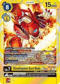 ShineGreymon: Burst Mode ACE - Secret Crisis - Digimon Card Game card