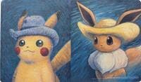 Pokemon TCG: Pokémon Center × Van Gogh Museum: Pikachu & Eevee Inspired by Vincent's Self-Portraits Playmat - Pokemon International Playmats - Playmats card