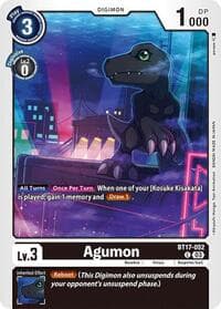 Agumon - BT17-052 - Secret Crisis - Digimon Card Game card