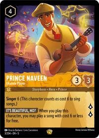 Prince Naveen - Ukulele Player - Shimmering Skies - Disney Lorcana card