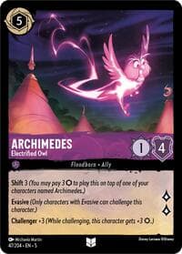 Archimedes - Electrified Owl - Shimmering Skies - Disney Lorcana card