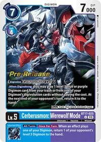 Cerberusmon: Werewolf Mode - Secret Crisis Pre-Release Cards - Digimon Card Game card