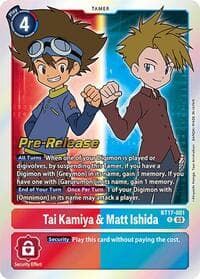 Tai Kamiya & Matt Ishida - Secret Crisis Pre-Release Cards - Digimon Card Game card
