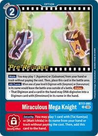Miraculous Mega Knight - Secret Crisis Pre-Release Cards - Digimon Card Game card