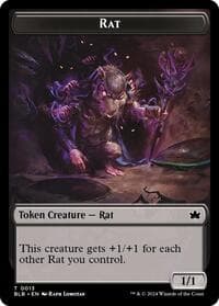 Rat // Splash Lasher Double-Sided Token - Bloomburrow - Magic: The Gathering card