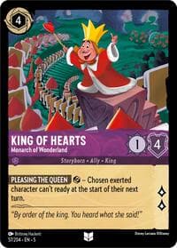 King of Hearts - Monarch of Wonderland - Shimmering Skies - Disney Lorcana card