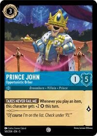 Prince John - Opportunistic Briber - Shimmering Skies - Disney Lorcana card