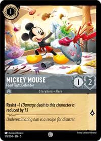Mickey Mouse - Food Fight Defender - Shimmering Skies - Disney Lorcana card
