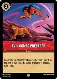 Evil Comes Prepared - Shimmering Skies - Disney Lorcana card