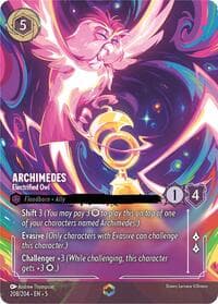 Archimedes - Electrified Owl (Enchanted) - Shimmering Skies - Disney Lorcana card