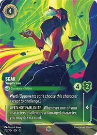Scar - Vengeful Lion (Enchanted) - Shimmering Skies - Disney Lorcana card