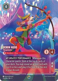Robin Hood - Sharpshooter (Enchanted) - Shimmering Skies - Disney Lorcana card