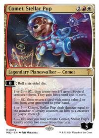Comet, Stellar Pup (White Border) - Mystery Booster 2 - Magic: The Gathering card