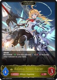 Ralmia, Sonic Racer (Evolved) - BP06: Paragons of the Colosseum - Shadowverse: Evolve card