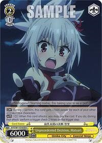 Unprecedented Decision, Matsuri - Ayakashi Triangle - Weiss Schwarz card