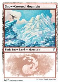 Snow-Covered Mountain (White Border) - Mystery Booster 2 - Magic: The Gathering card