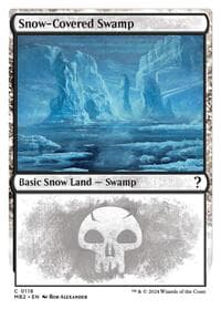Snow-Covered Swamp (White Border) - Mystery Booster 2 - Magic: The Gathering card