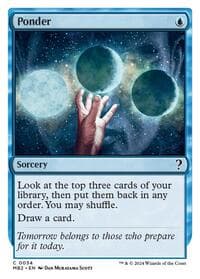 Ponder (White Border) - Mystery Booster 2 - Magic: The Gathering card