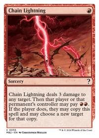 Chain Lightning (White Border) - Mystery Booster 2 - Magic: The Gathering card