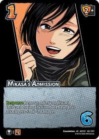 Mikasa's Admission - Attack on Titan: Battle for Humanity - UniVersus card
