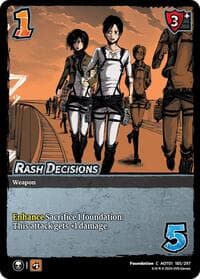Rash Decisions - Attack on Titan: Battle for Humanity - UniVersus card