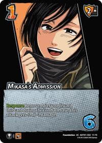 Mikasa's Admission (CD2) - Attack on Titan: Battle for Humanity - UniVersus card