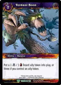 Verdant Boon - Throne of the Tides - WoW card