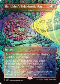 Beholder's Telekinetic Ray - Fling (Rainbow Foil) - Secret Lair Drop Series - Magic: The Gathering card