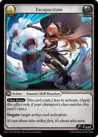 Incapacitate - Promotional Cards - Grand Archive TCG card