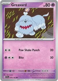 Greavard - SV07: Stellar Crown - Pokemon card