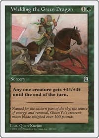 Wielding the Green Dragon - Portal Three Kingdoms - Magic: The Gathering card