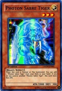 Photon Sabre Tiger - Photon Shockwave - YuGiOh card