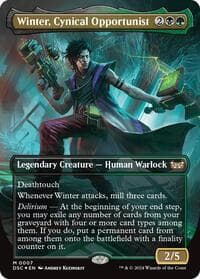 Winter, Cynical Opportunist (Borderless) - Commander: Duskmourn: House of Horror - Magic: The Gathering card