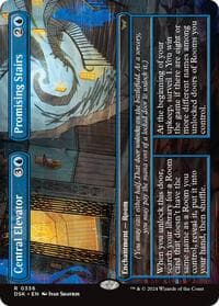 Central Elevator // Promising Stairs (Borderless) - Duskmourn: House of Horror - Magic: The Gathering card