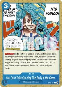 You Can't Take Our King This Early in the Game. - Two Legends Pre-Release Cards - One Piece Card Game card