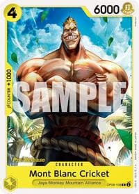 Mont Blanc Cricket - Two Legends Pre-Release Cards - One Piece Card Game card
