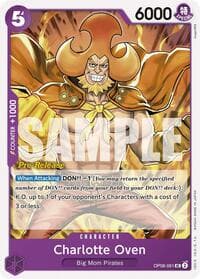 Charlotte Oven - Two Legends Pre-Release Cards - One Piece Card Game card