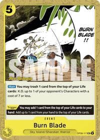 Burn Blade - Two Legends Pre-Release Cards - One Piece Card Game card