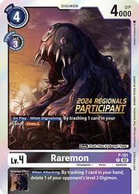 Raremon - P-101 (2024 Regionals Participant) - Digimon Promotion Cards - Digimon Card Game card